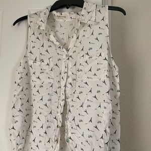 Dress shirt with Eiffel Tower print